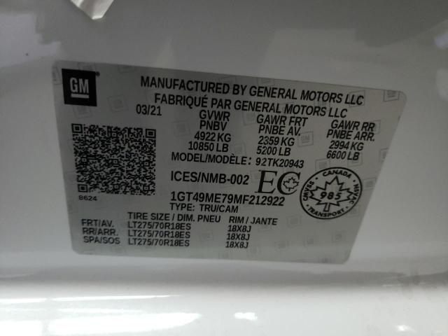 1GT49ME79MF212922 GMC Sierra K2500 Sle