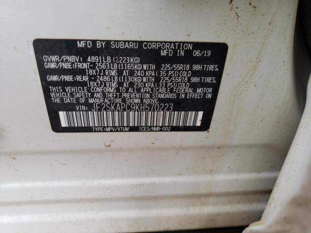 2019 SUBARU FORESTER S - JF2SKAPC9KH570223