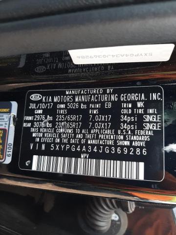 5XYPG4A34JG369286 KIA SORENTO LX