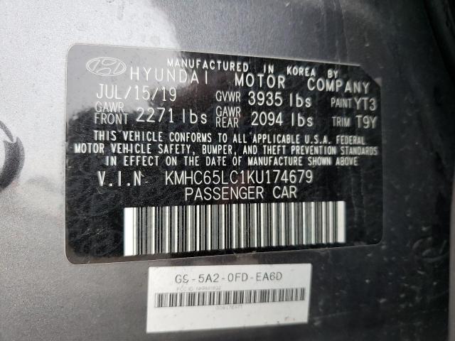 2019 HYUNDAI IONIQ BLUE - KMHC65LC1KU174679