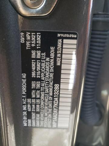 2019 PORSCHE CAYENNE WP1AA2AY7KDA13288