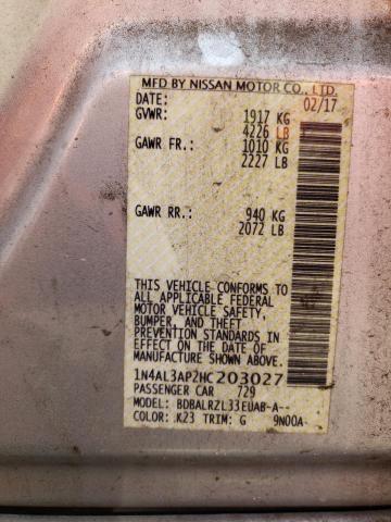 1N4AL3AP2HC203027 Nissan ALTIMA 2.5