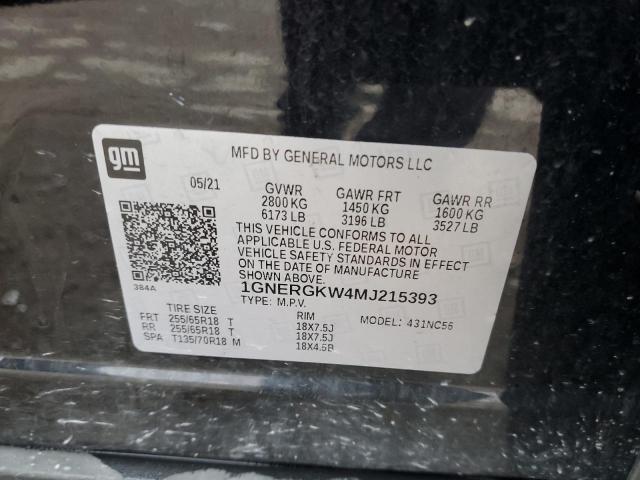 2021 CHEVROLET BLAZER L - 1GNERGKW4MJ215393