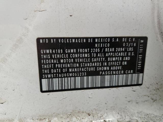 2016 VOLKSWAGEN GTI S/SE - 3VW5T7AU6GM053233
