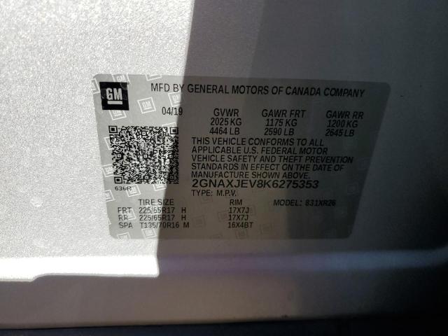 2019 CHEVROLET EQUINOX LT - 2GNAXJEV8K6275353