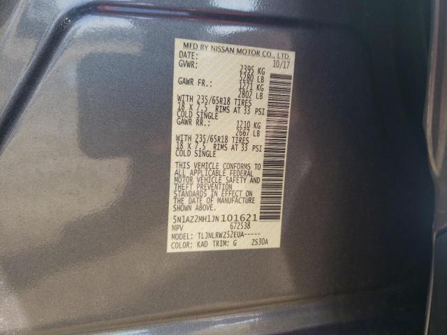 5N1AZ2MH1JN101621 Nissan MURANO S