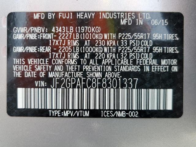 JF2GPAFC8F8301337 Subaru XV