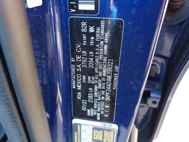 3KPF24ADXME396321 KIA FORTE FE