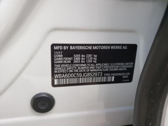 2018 BMW 640 I GRAN - WBA6D0C59JG852973