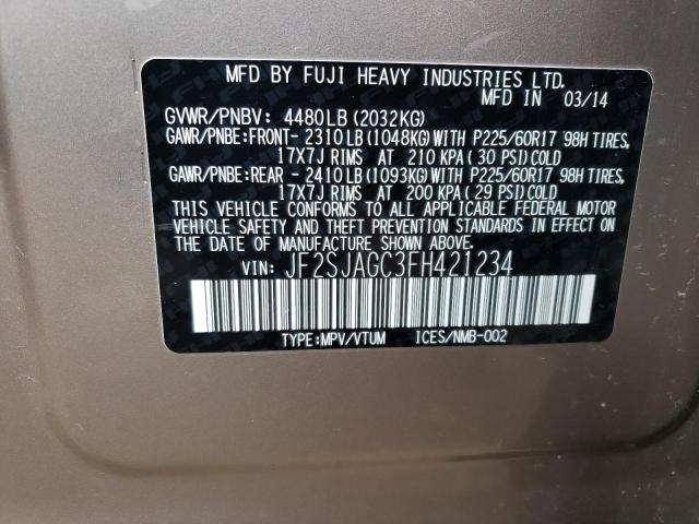 2015 SUBARU FORESTER 2 - JF2SJAGC3FH421234
