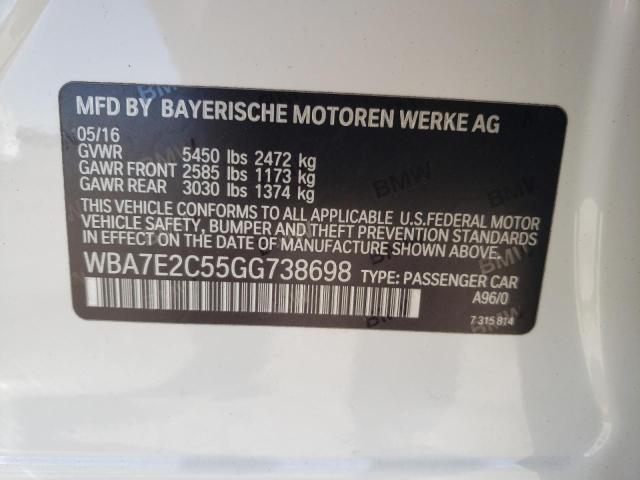 2016 BMW 740 I - WBA7E2C55GG738698