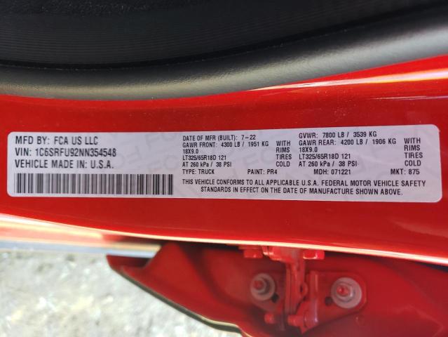 2022 RAM 1500 TRX - 1C6SRFU92NN354548