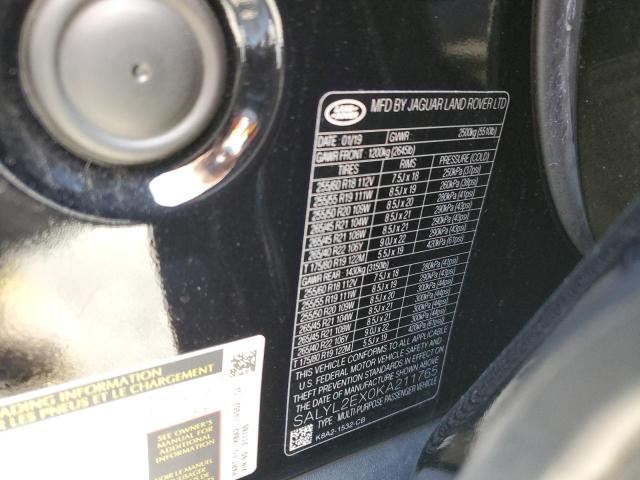 SALYL2EX0KA211765 Land Rover RANGEROVER