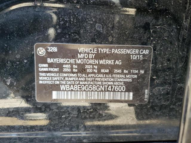 WBA8E9G58GNT47600 BMW 328 I Sulev