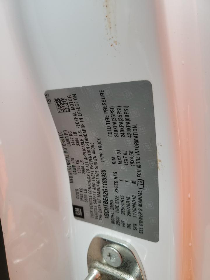 1GCHTBEA2G1188936 CHEVROLET COLORADO 2016