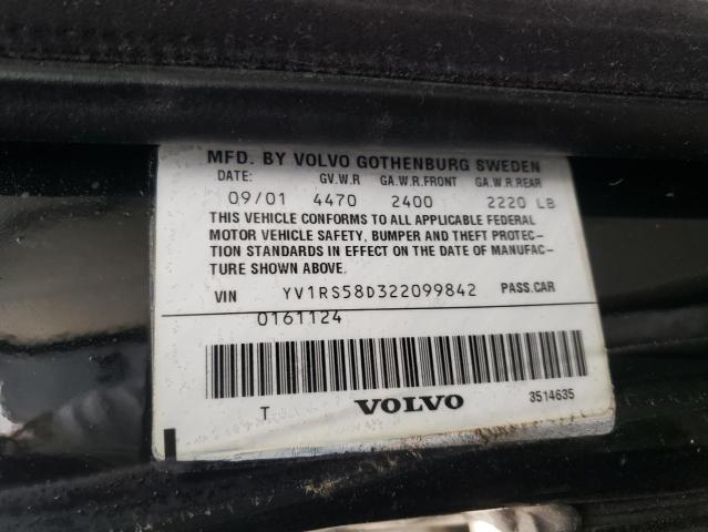 YV1RS58D322099842 Volvo S60