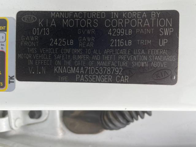 KNAGM4A71D5378792 KIA Optima Lx