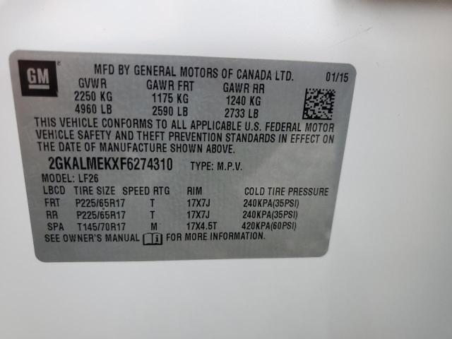 2GKALMEKXF6274310 GMC Terrain Sle