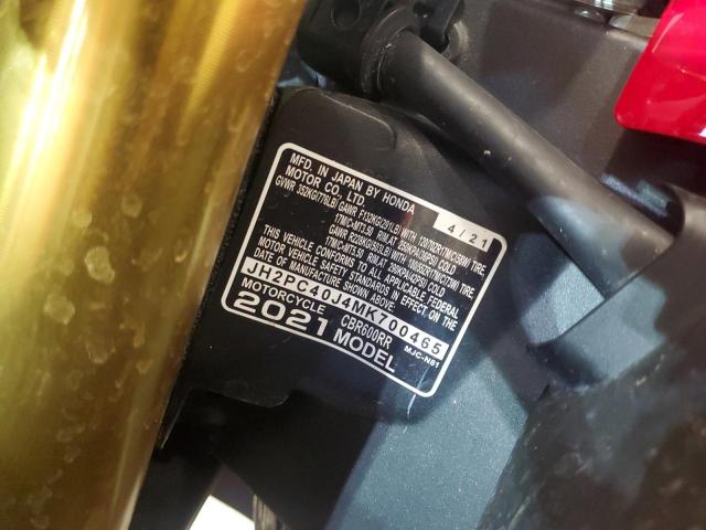 2021 HONDA CBR600 RA JH2PC40J4MK700465