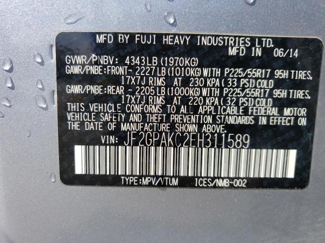 JF2GPAKC2EH311589 Subaru Xv Crosstrek 2.0 Limited