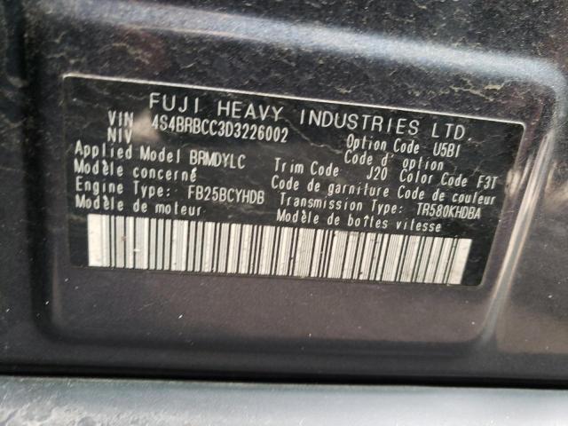 4S4BRBCC3D3226002 Subaru Outback 2.5i Premium