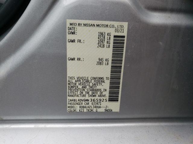 2021 NISSAN ALTIMA SV - 1N4BL4DV6MN365925