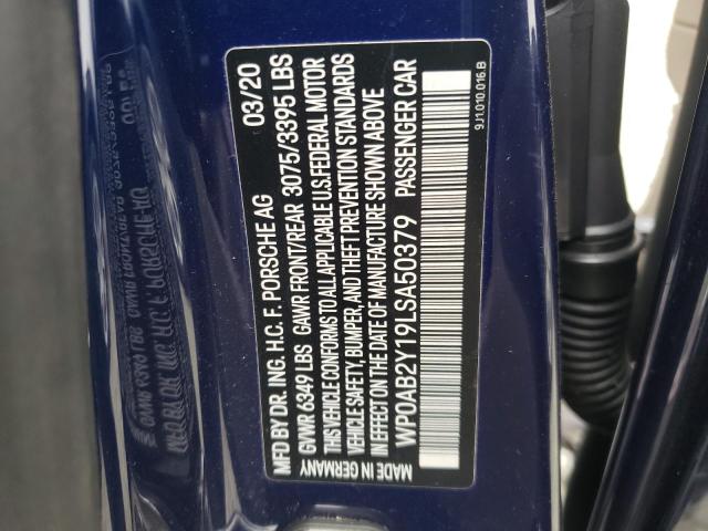 2020 PORSCHE TAYCAN 4S - WP0AB2Y19LSA50379
