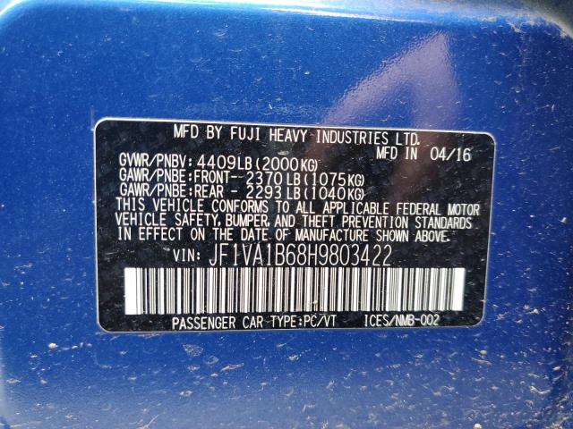 JF1VA1B68H9803422 Subaru WRX