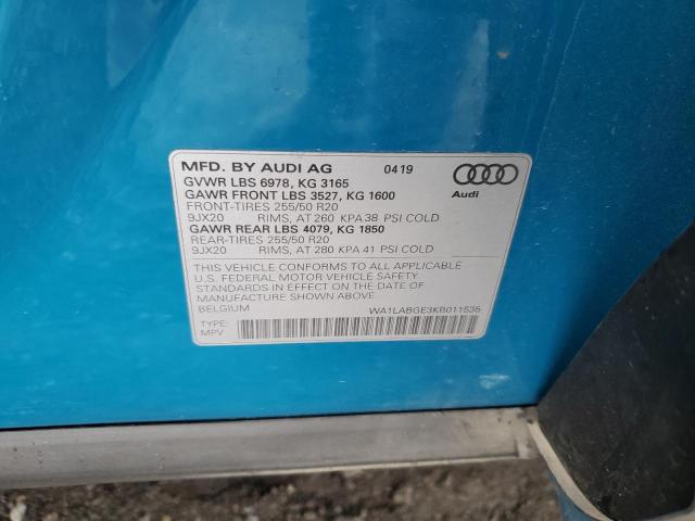2019 AUDI E-TRON PRE - WA1LABGE3KB011535