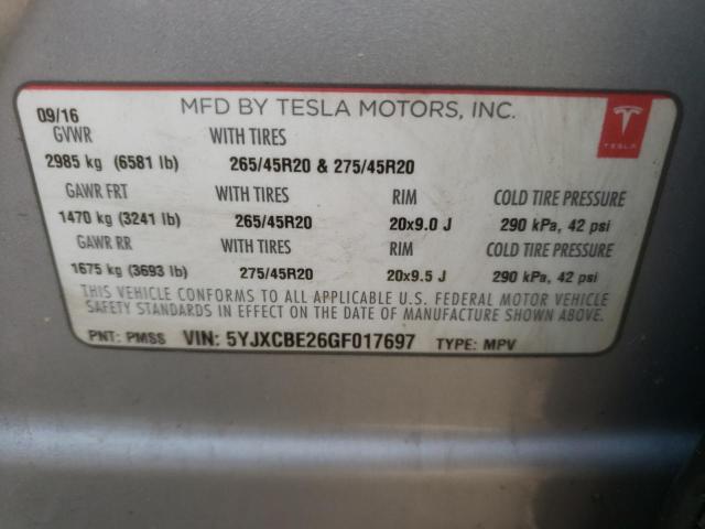 5YJXCBE26GF017697 Tesla MODEL X