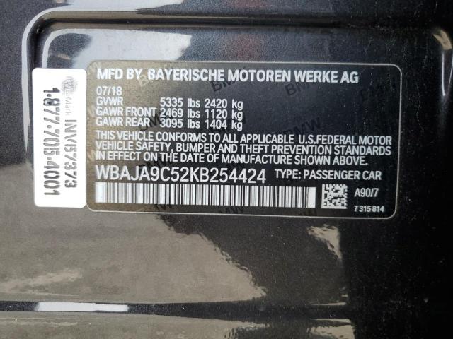 2019 BMW 530E - WBAJA9C52KB254424