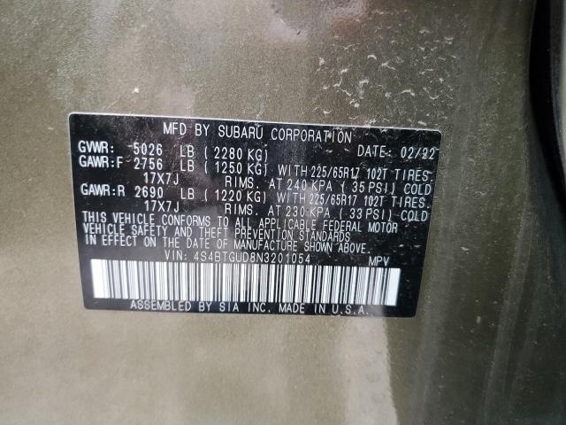 2022 SUBARU OUTBACK WI 4S4BTGUD8N3201054