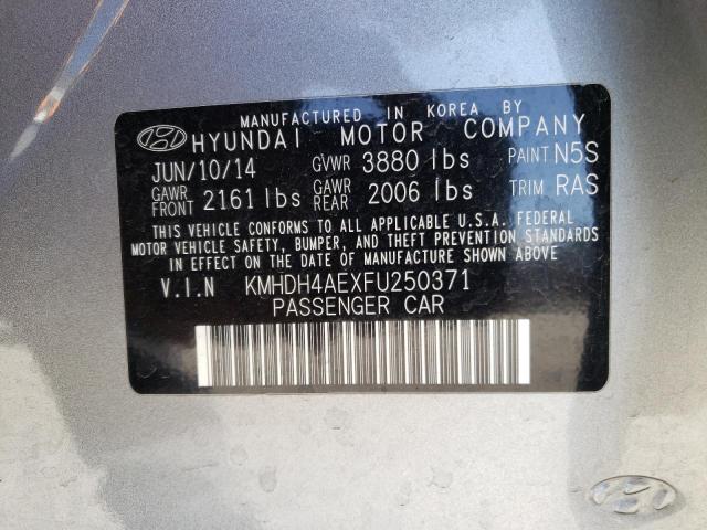KMHDH4AEXFU250371 Hyundai ELANTRA SE