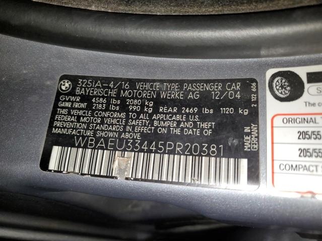 WBAEU33445PR20381 BMW 325 XI