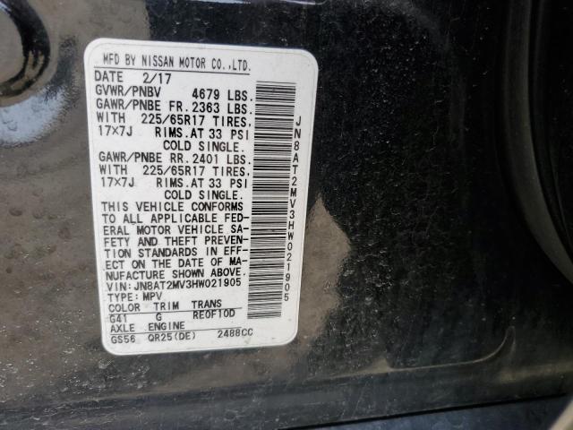 JN8AT2MV3HW021905 Nissan ROGUE S