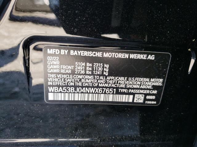 2022 BMW 540 I - WBA53BJ04NWX67651