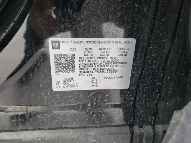 2021 CHEVROLET EQUINOX LT - 3GNAXUEV5ML355564