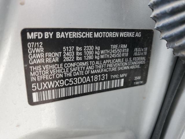 5UXWX9C53D0A18131 BMW X3 Xdrive28i
