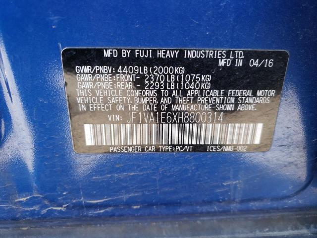 JF1VA1E6XH8800314 Subaru Wrx Premium