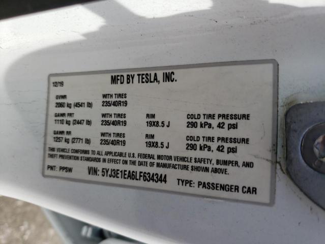 5YJ3E1EA6LF634344 Tesla MODEL 3