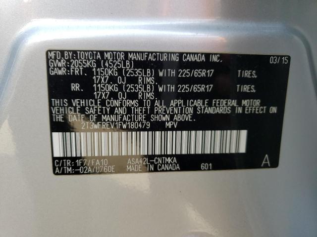 2T3WFREV1FW180479 Toyota Rav4 Xle