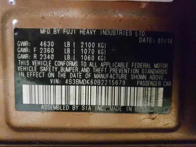 4S3BMDK60B2215679 Subaru Legacy 3.6r Limited