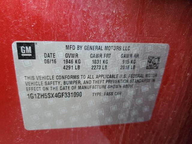 2016 CHEVROLET MALIBU PRE - 1G1ZH5SX4GF331090