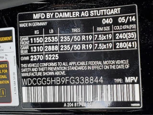 2015 MERCEDES-BENZ GLK 350 - WDCGG5HB9FG338844