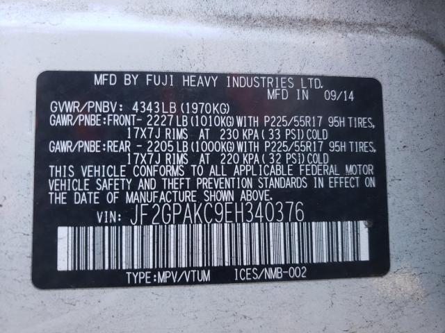 JF2GPAKC9EH340376 Subaru Xv Crosstrek 2.0 Limited