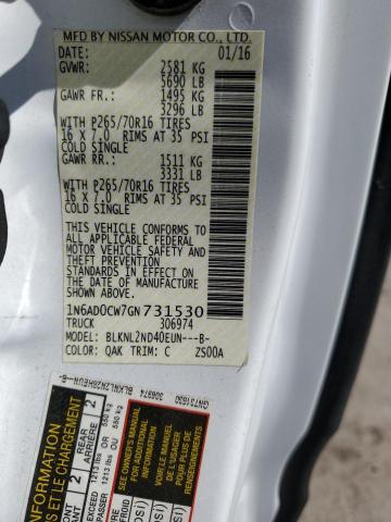 1N6AD0CW7GN731530 Nissan Frontier Sv