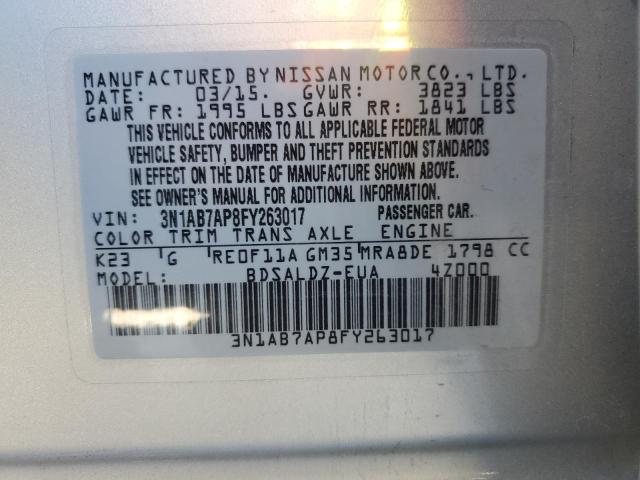 3N1AB7AP8FY263017 Nissan SENTRA S