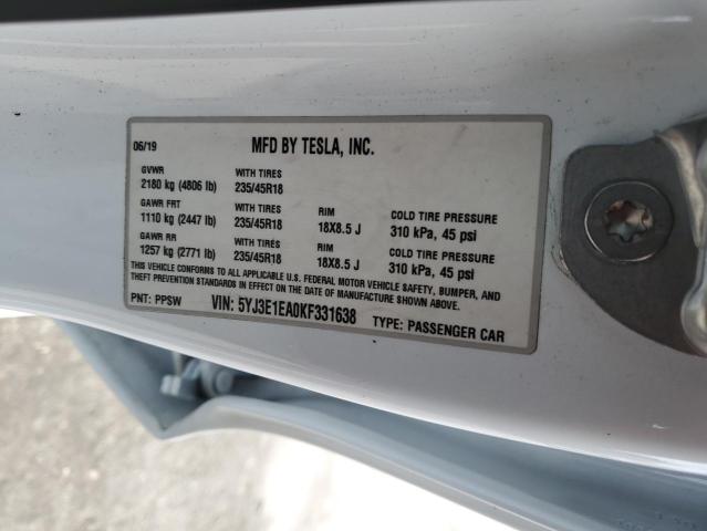 5YJ3E1EA0KF331638 Tesla MODEL 3