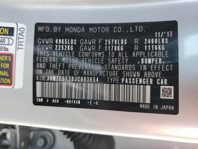 2018 HONDA CLARITY TO - JHMZC5F30JC003654
