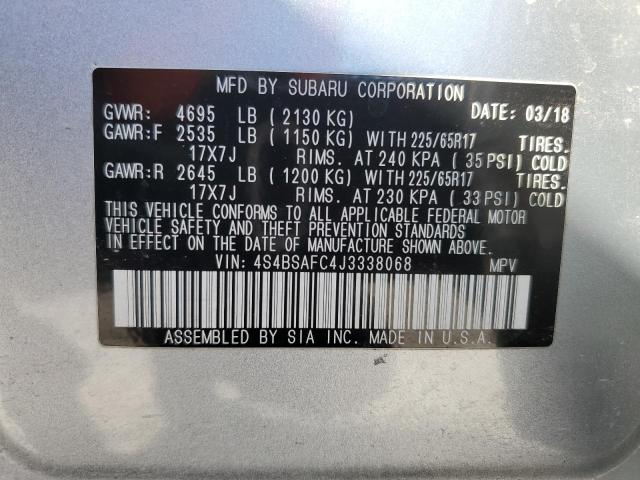 4S4BSAFC4J3338068 Subaru Outback 2.5i Premium